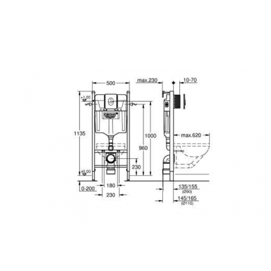 Καζανάκι Εντοιχιζόμενο Rapid SL Σετ 3 σε 1 New Grohe 38719001 Για Κρεμαστές Λεκάνες Καζανάκι Εντοιχιζόμενο Rapid SL Σετ 3 σε 1 New Grohe 38719001 Για Κρεμαστές Λεκάνες